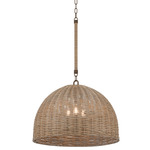 Huxley Outdoor Pendant - Textured Bronze / Natural