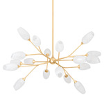 Aldean Chandelier - Vintage Gold Leaf / Etched Glass