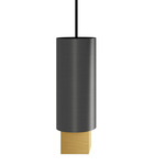 Extra Pendant - Satin Graphite Outer Shade & Canopy / Satin Brass