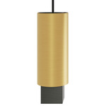 Extra Pendant - Satin Brass Outer Shade & Canopy / Satin Graphite