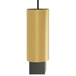 Extra Pendant - Satin Brass Outer Shade & Canopy / Satin Graphite