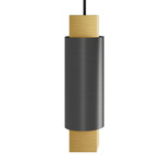Extra Pendant - Satin Graphite Outer Shade & Canopy / Satin Brass