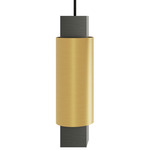 Extra Pendant - Satin Brass Outer Shade & Canopy / Satin Graphite