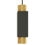 Extra Pendant - Satin Graphite Outer Shade & Canopy / Satin Brass