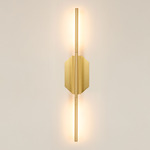 Link Double Wall Reading Light - Satin Brass