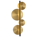 Strate Moon Wall Sconce - Satin Graphite / Satin Brass