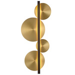 Strate Moon Wall Sconce - Satin Graphite / Satin Brass