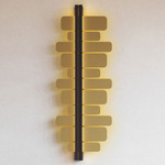 Strate Score Wall Sconce - Satin Graphite / Satin Brass