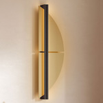 Strate Spi Wall Sconce - Satin Graphite / Satin Brass