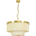 Elora Convertible Pendant / Semi Flush - Brass / Jade