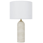 Firma Table Lamp - Alabaster / White Linen