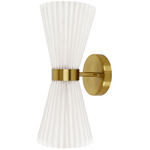 Amore 2-Light Wall Sconce - Brass / White Linen