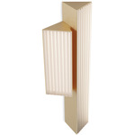 Stick Double Wall Light - Satin Golden Nickel / Clear Ribbed