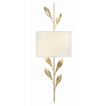Broche Tall Wall Sconce - Antique Gold / White