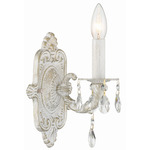 Paris Market Crystal Wall Sconce - Antique White / Crystal