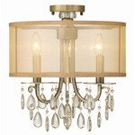 Hampton Semi Flush Ceiling Light - Antique Brass / Gold