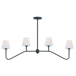 Keenan Linear Chandelier - Black Forged / White