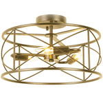 Calah Semi Flush Ceiling Light - Aged Brass