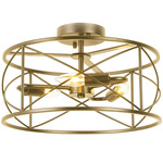 Calah Semi Flush Ceiling Light - Aged Brass