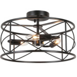 Calah Semi Flush Ceiling Light - Matte Black