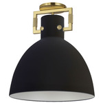 Liberty Semi Flush Ceiling Light - Aged Brass / Matte Black