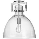 Liberty Semi Flush Ceiling Light - Polished Chrome / Clear
