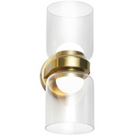 Nadine Dual-Sided Wall Sconce - Aged Brass / Clear