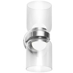 Nadine Dual-Sided Wall Sconce - Polished Chrome / Clear