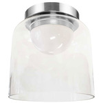 Nadine Dome Ceiling Light Fixture - Polished Chrome / Clear