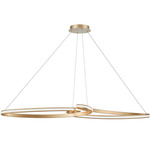 Nola Linear Pendant - Aged Brass / White