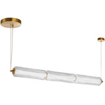 Ramona Linear Pendant - Aged Brass / Clear Beveled