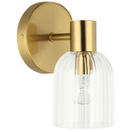 Vienna Dome Wall Sconce - Aged Brass / Clear