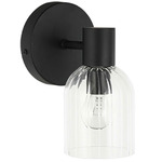 Vienna Dome Wall Sconce - Matte Black / Clear