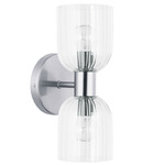 Vienna Dome Double Wall Sconce - Polished Chrome / Clear