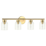 Vienna Dome Bathroom Vanity Light - Aged Brass / Clear