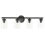 Vienna Dome Bathroom Vanity Light - Matte Black / Clear