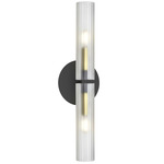 Wand 2-Light Wall Sconce - Aged Brass / Matte Black