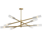 Wand Linear Pendant with Shades - Aged Brass / Frosted