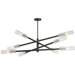 Wand Linear Pendant - Matte Black / Aged Brass / Frosted