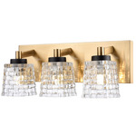 Candace Bathroom Vanity Light - Satin Brass / Clear