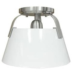 Jepson Ceiling Light - Brushed Nickel / White