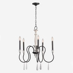 Brownell Chandelier - Anvil Iron / White
