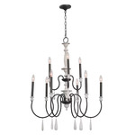 Brownell Chandelier - Anvil Iron / White