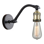 Bare Bulb Double Swivel Wall Sconce - Matte Black / Antique Brass