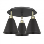 Ballston Cone Ceiling Light - Matte Black / Antique Brass