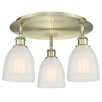 Brookfield Multi Light Ceiling Light - Antique Brass / White