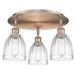 Brookfield Multi Light Ceiling Light - Antique Copper / Clear