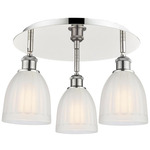 Brookfield Multi Light Ceiling Light - Polished Nickel / White