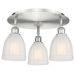 Brookfield Multi Light Ceiling Light - Satin Nickel / White