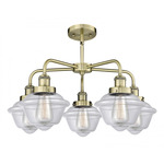 Oxford Convertible Chandelier - Antique Brass / Clear